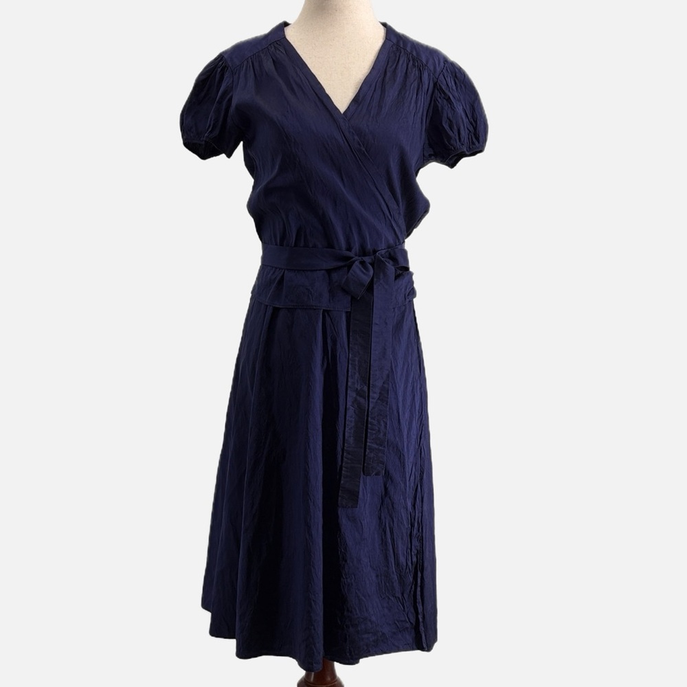 Calypso by Christiane Celle Julia Silk Wrap Dress in Deep Midnight - Size Small